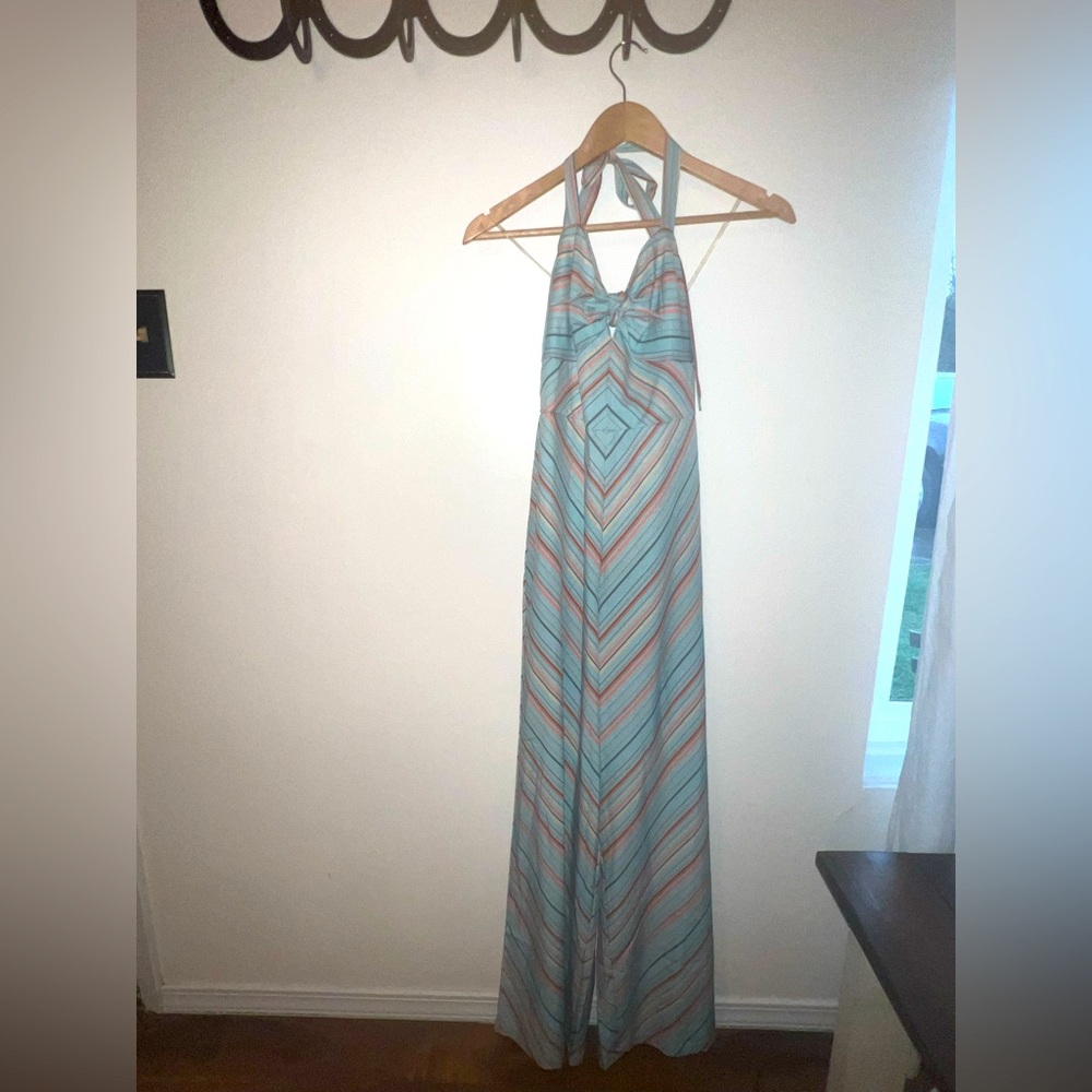 Unique Vintage multicolored striped jumpsuit size M (6-8)